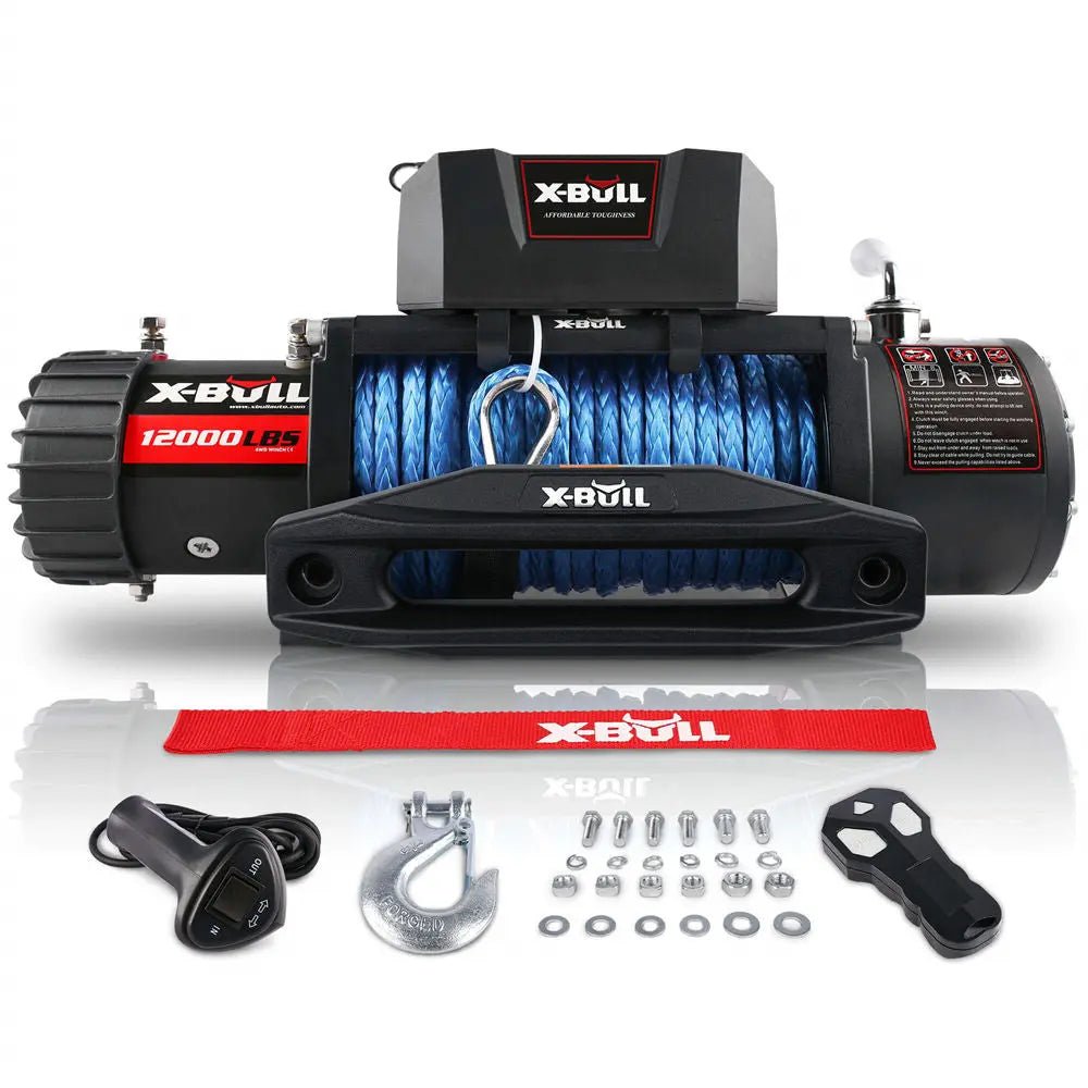 X-BULL Electric Winch 12V 12000LBS, Synthetic Rope, Towing Truck 4WD SUV Off-Road