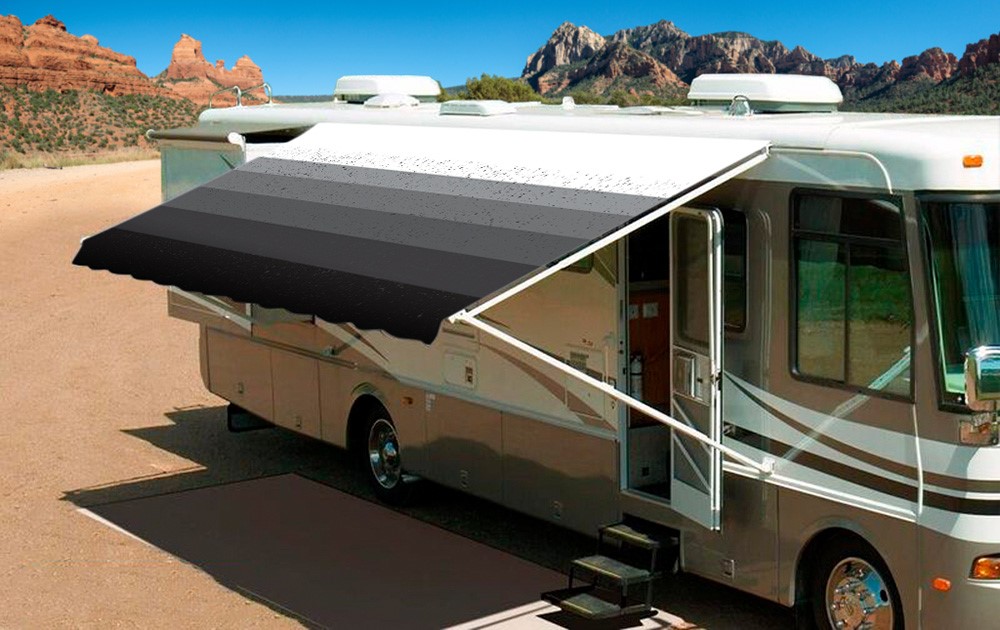 4-Ply Heavy Duty RV Awning Fabric Replacement for RV Camper Trailer 12ft-21ft