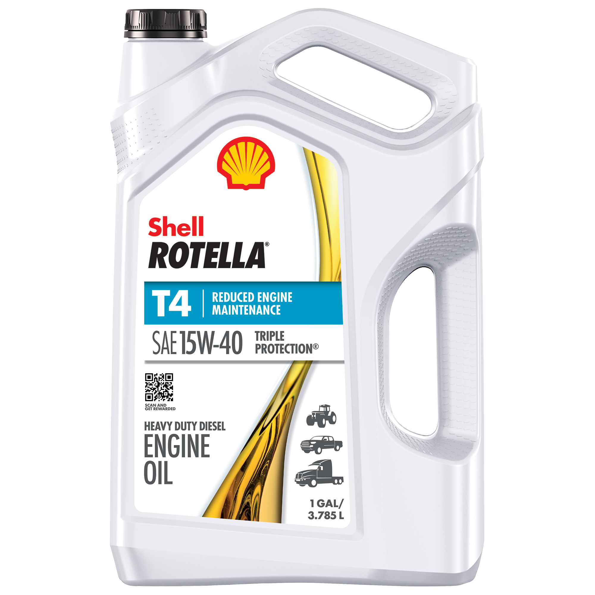 Shell Rotella T4 15W 40 Diesel Engine Oil 1 Gallon Triple Protection