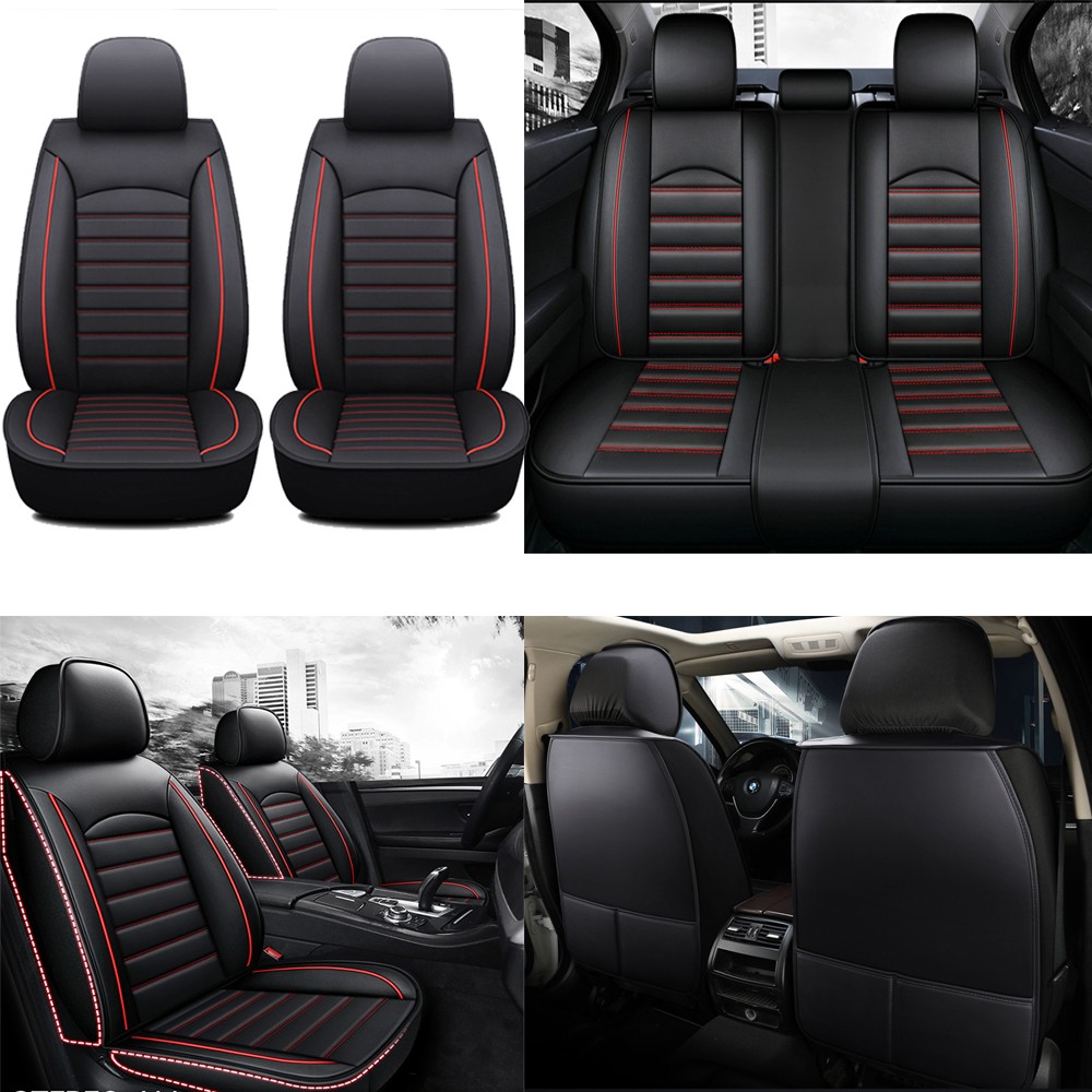 For Dodge Ram 1500 2500 3500 Car Seat Covers Front Rear Premium Leather Full Set