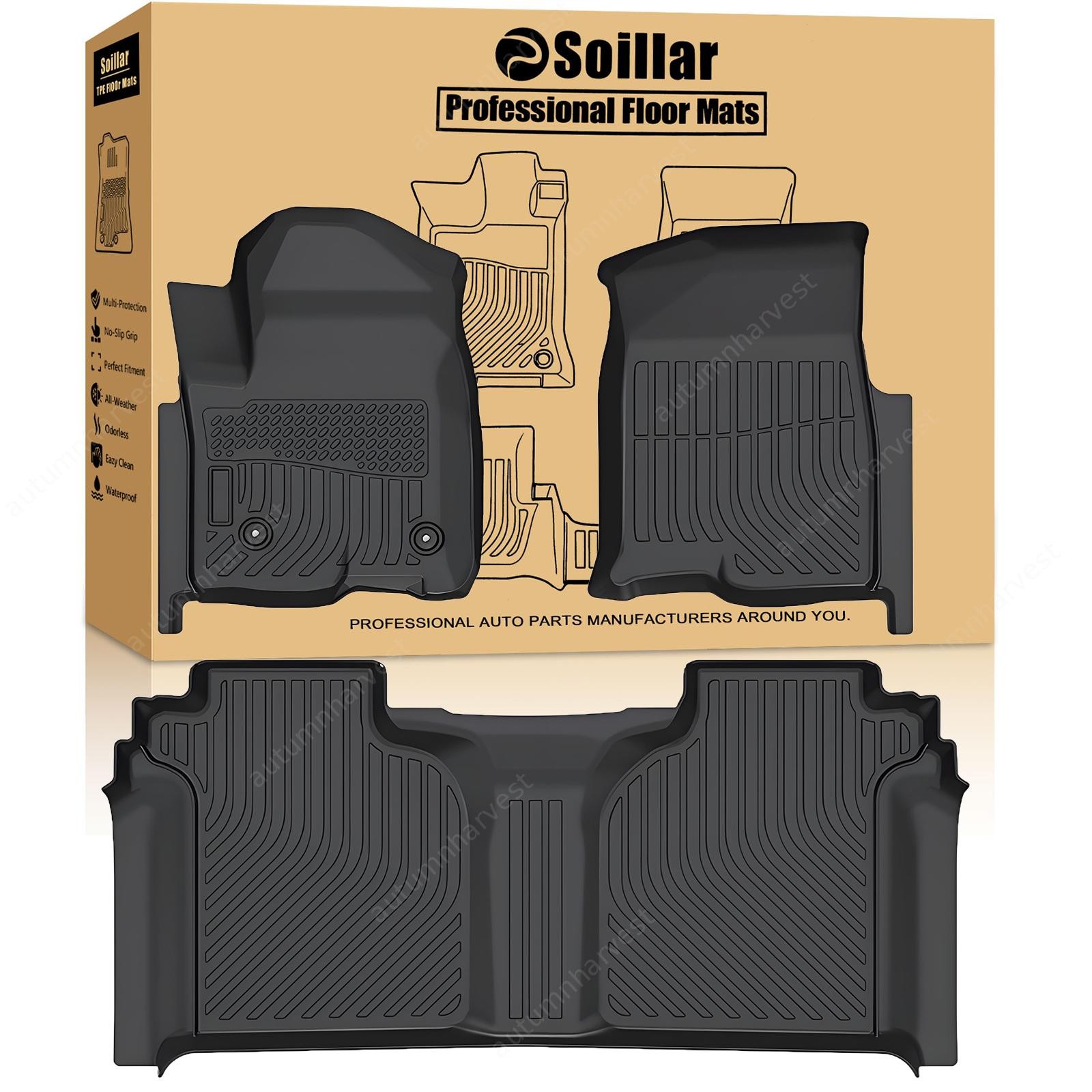 Floor Mats Liner for 2019-2025 Chevy Silverado GMC Sierra Crew Cab