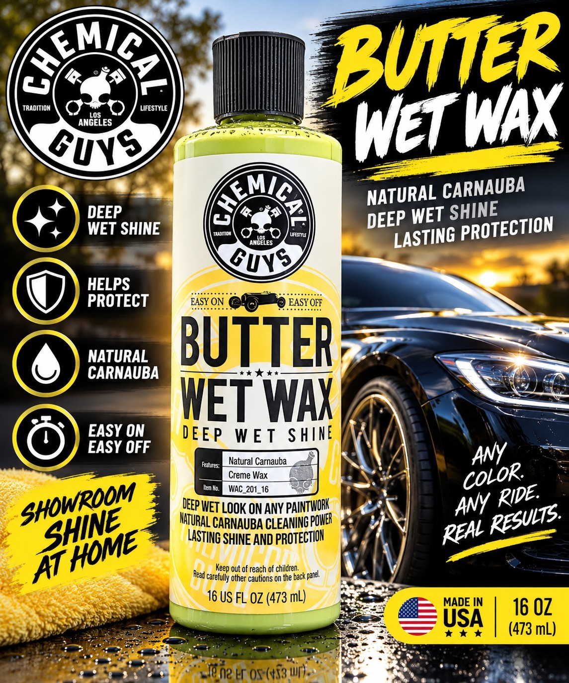 Chemical Guys Butter Wet Wax, 16 oz (WAC_201_16)