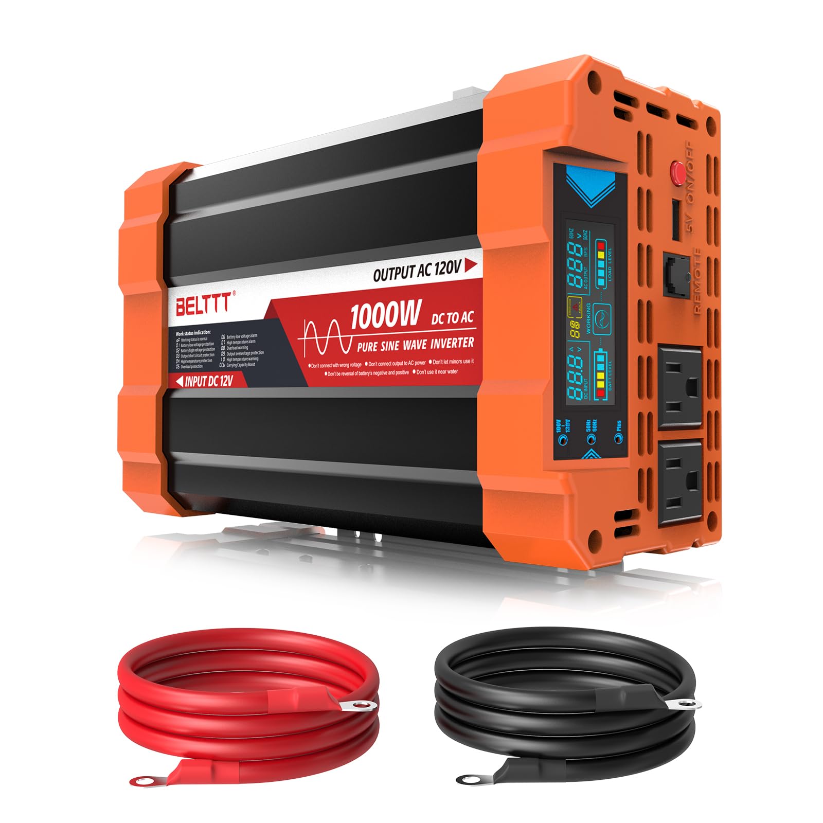 BELTTT 1000W Pure Sine Wave Inverter 12V to 120V