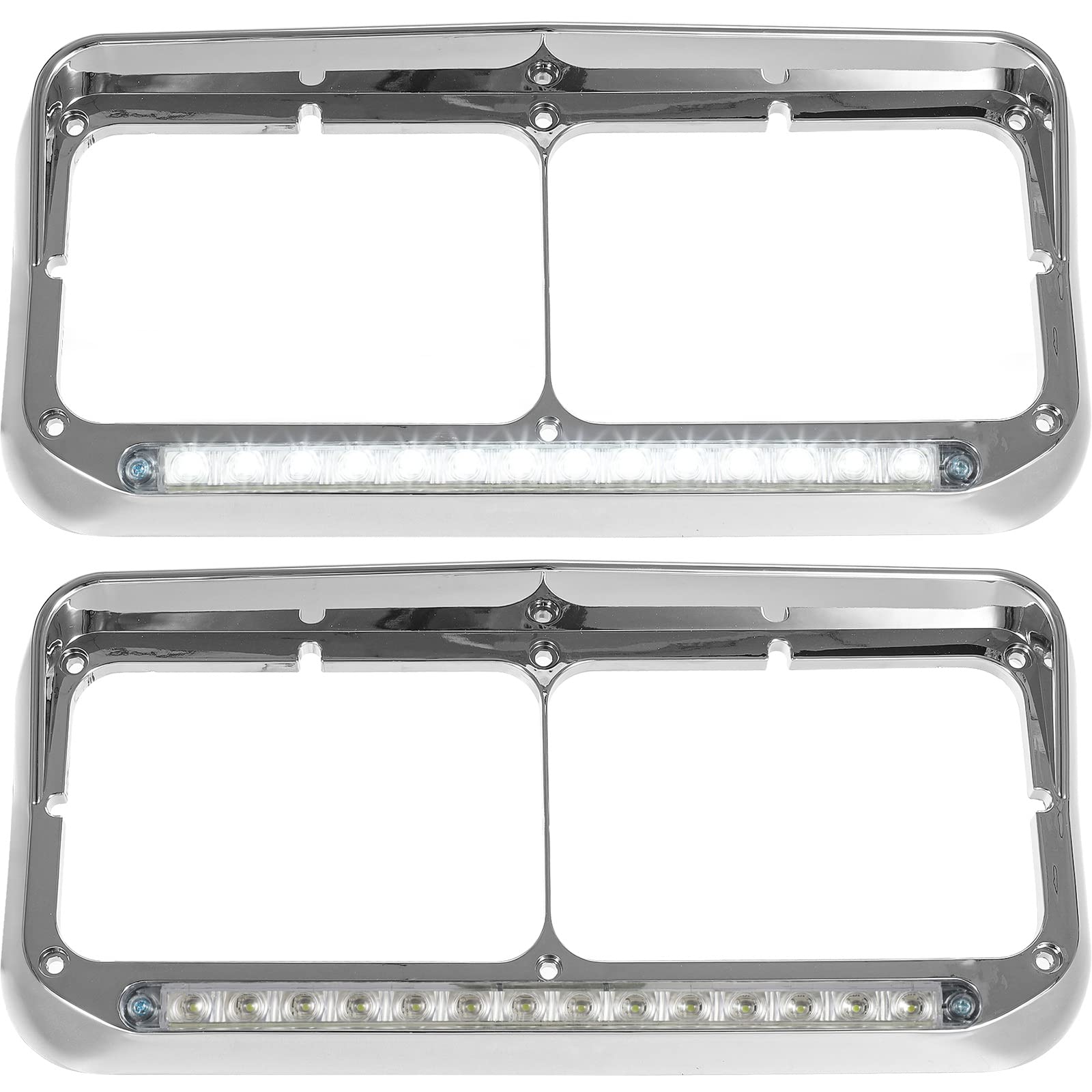 Peterbilt Freightliner Kenworth Headlight Bezels LED Pair