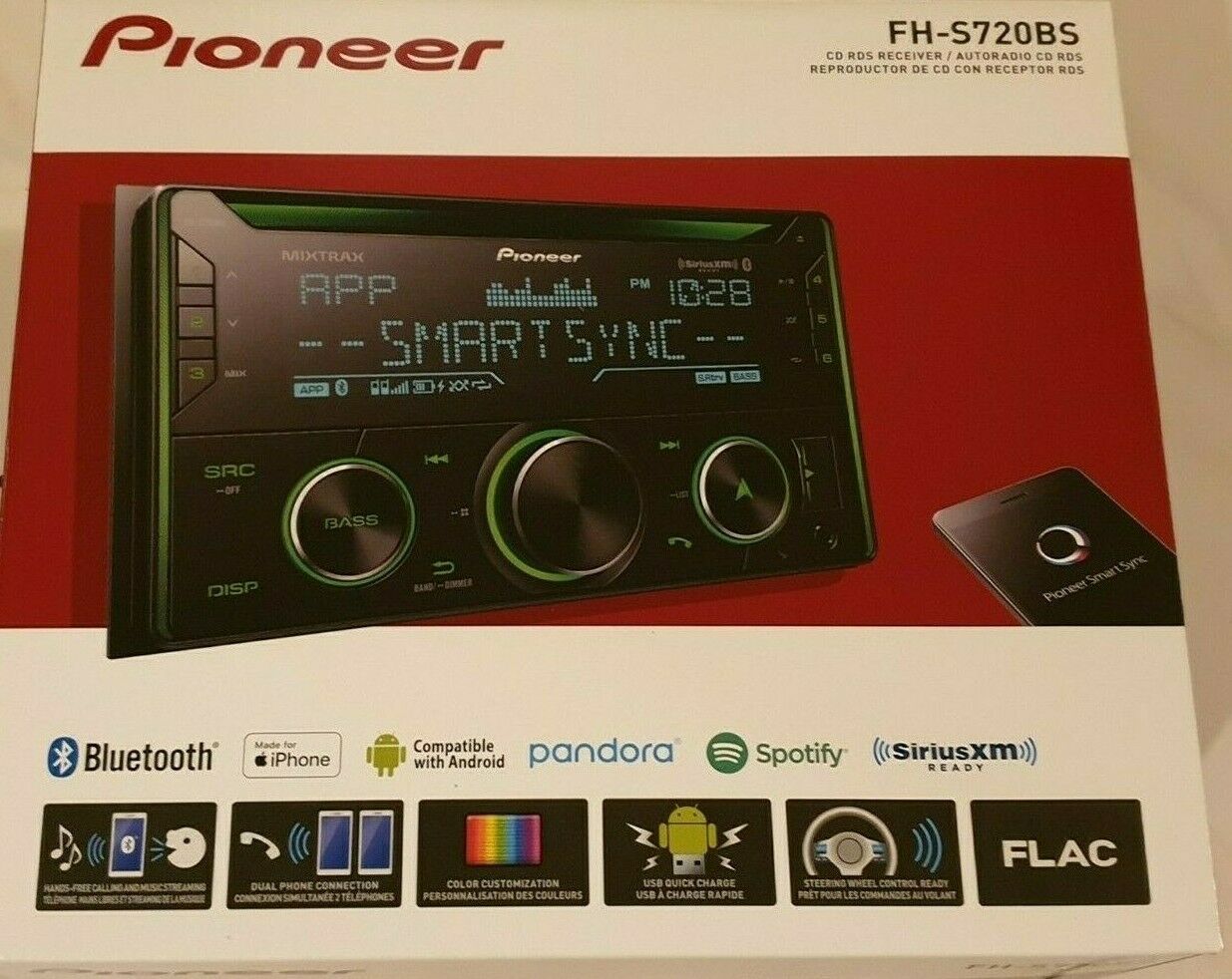 Pioneer FH-S520BT Double DIN Car Stereo Receiver Bluetooth CD USB AUX AM/FM