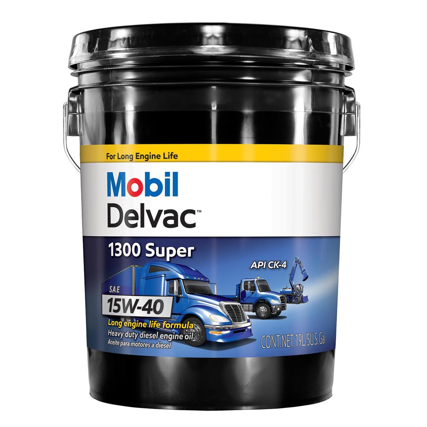 Mobil 1 Delvac 1300 Super Diesel Oil, Synthetic Blend 15W-40, 5 Gallon (122491)