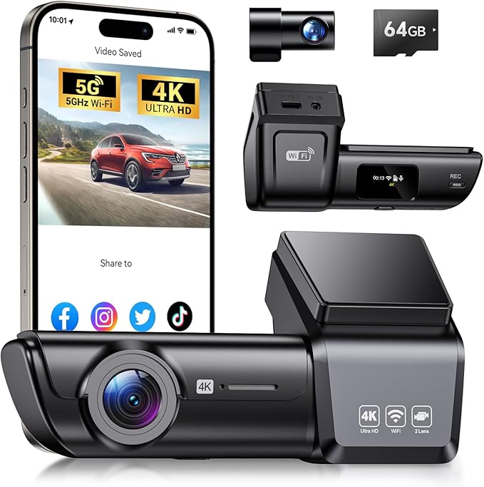 OVAMAN F8 4K+1080P Dual Dash Cam