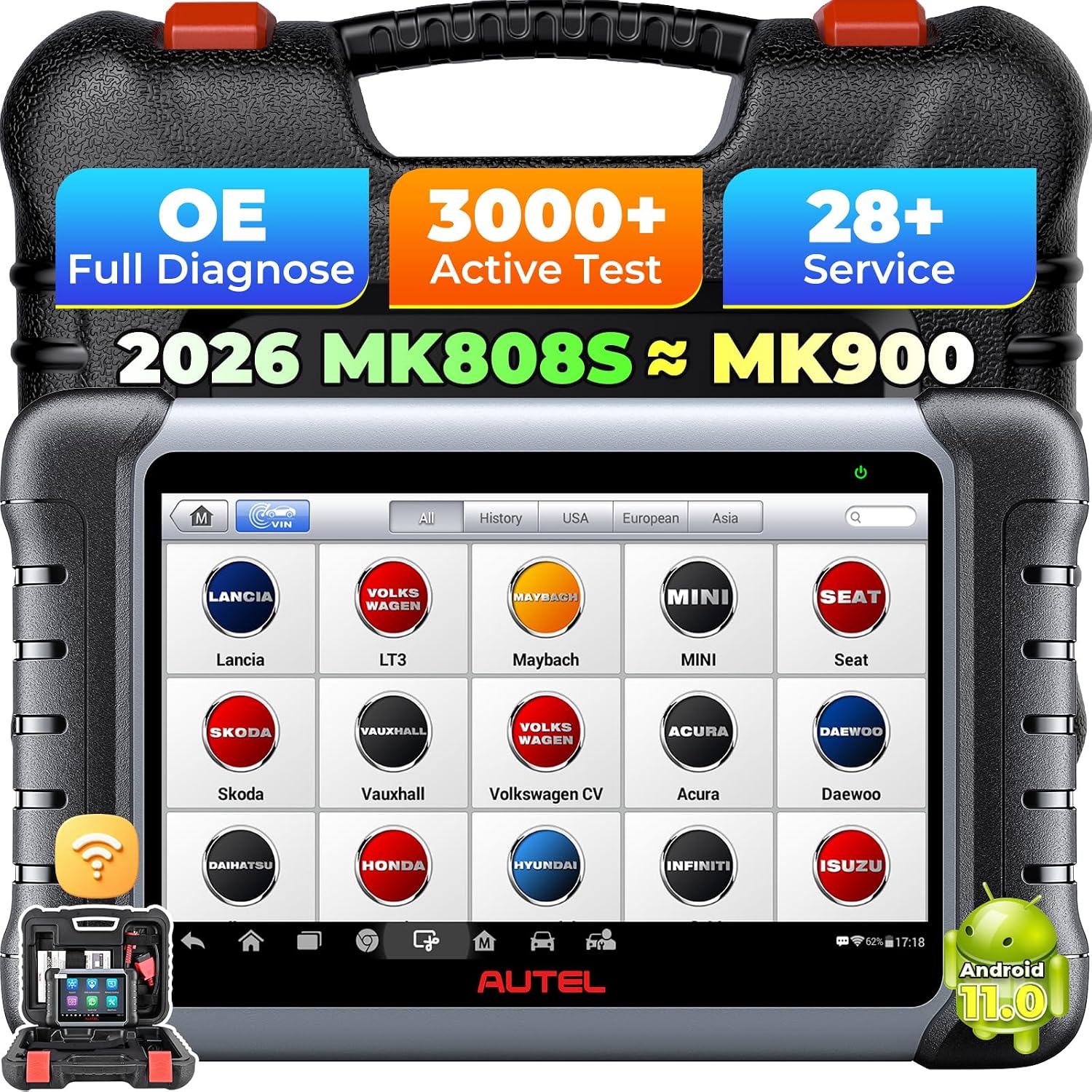 Autel MaxiCOM MK808S OBD2 Diagnostic Scanner, IMMO Key Coding, Active Test