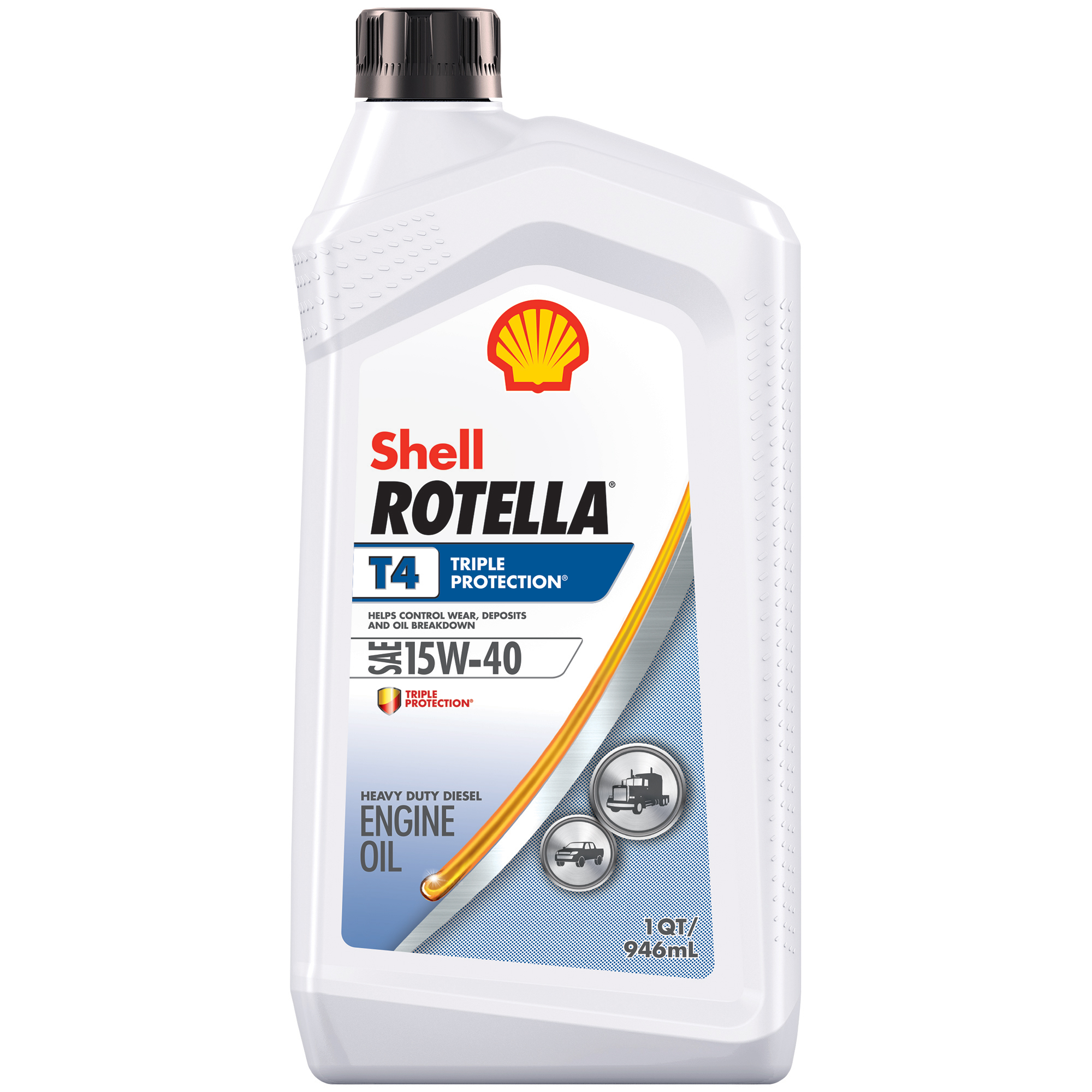 Shell Rotella 15w40 T4 Triple Protection HD Engine Oil (Quarts, Gallons, Pails)