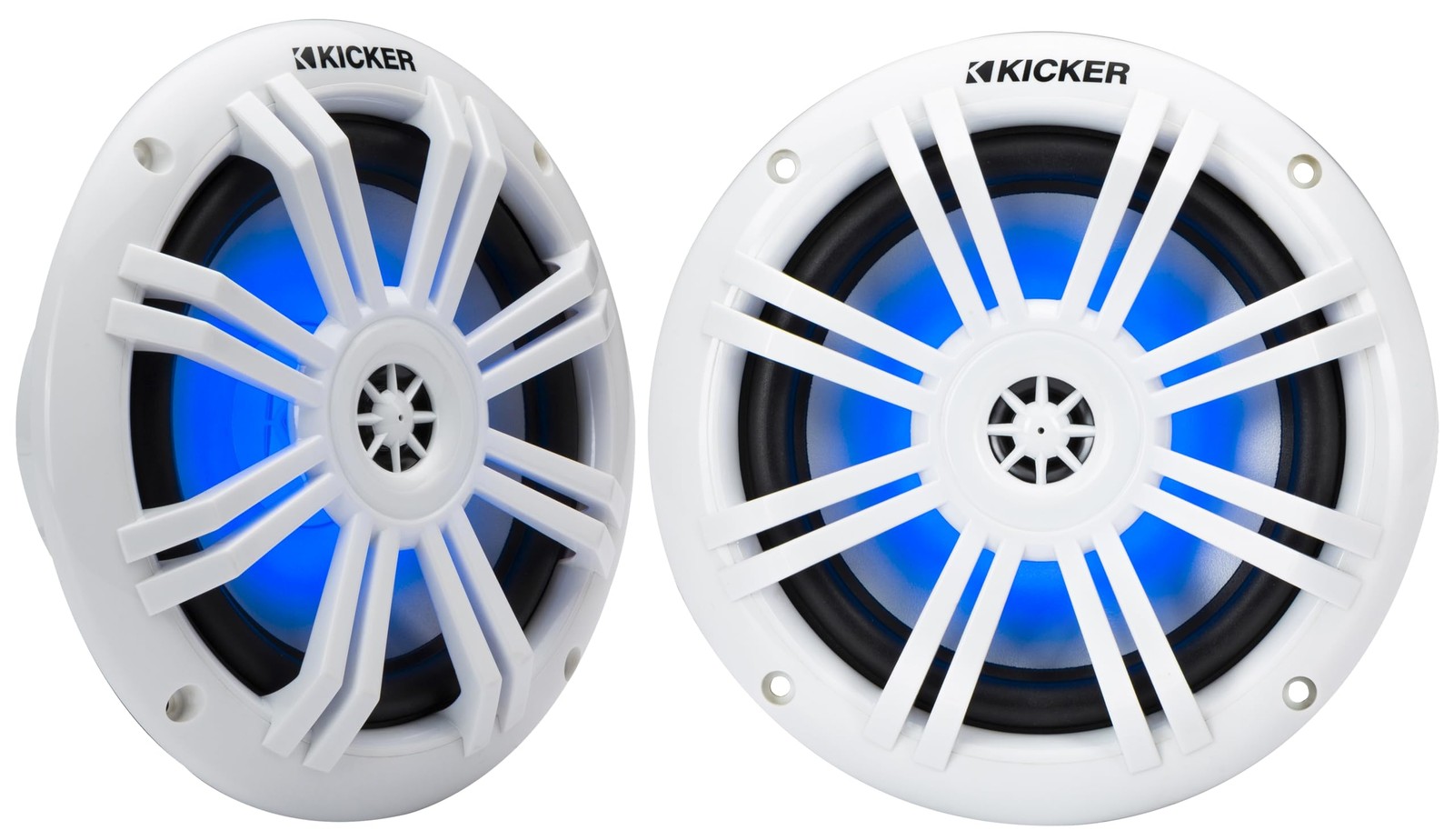 Kicker 6.5" Charcoal Marine Speakers (QTY 2) OEM replacement (41BKM614LC)