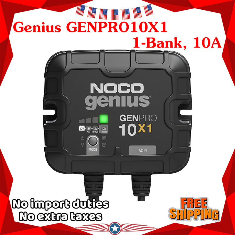 NOCO GENPRO10X1 1-Bank 10A Onboard Battery Charger (12V, lithium/lead-acid, marine)
