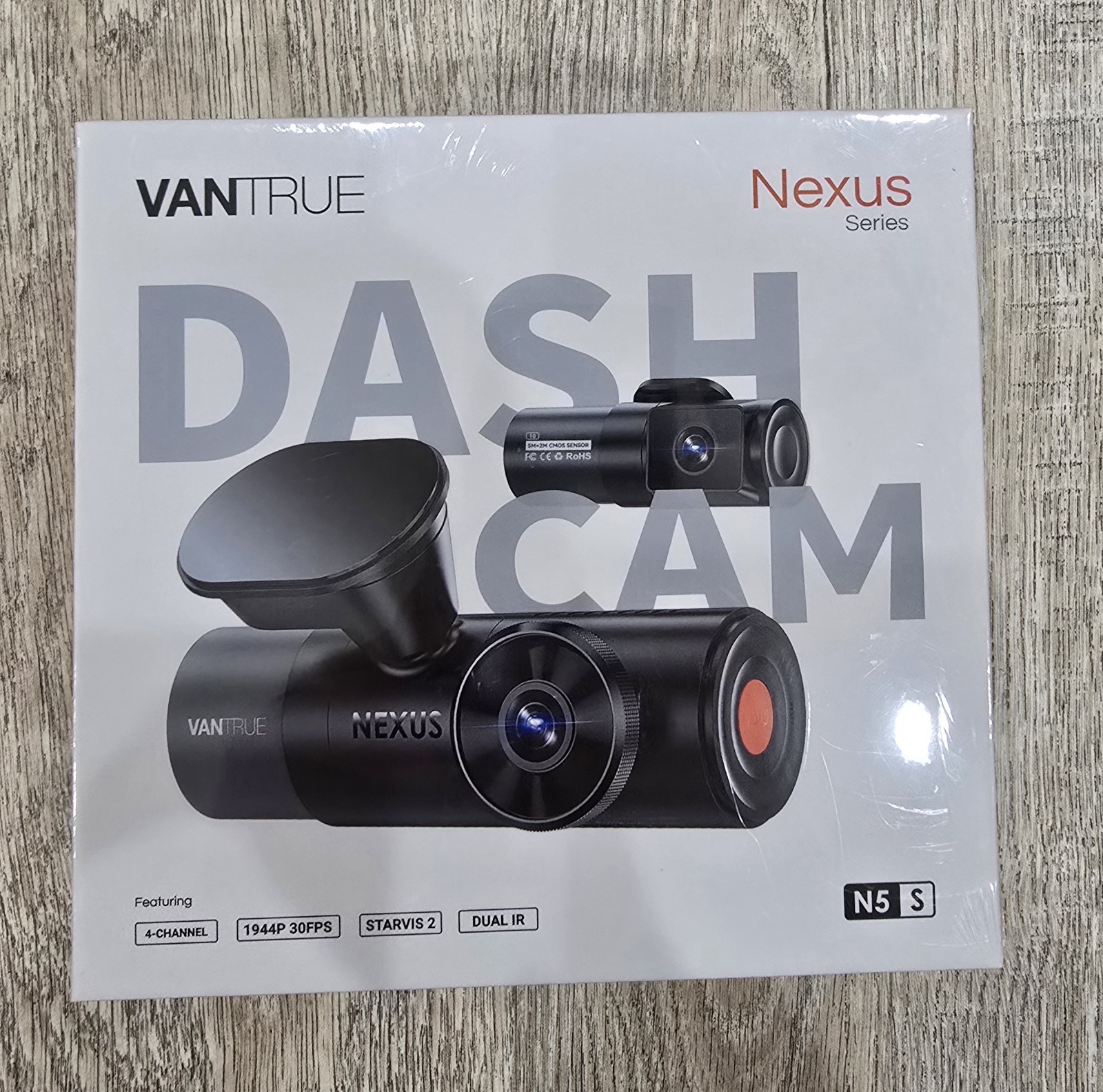 Vantrue N5S 360° 4-Channel Dash Cam, 2.7K Front/Rear/Inside, STARVIS 2, Wi-Fi, GPS