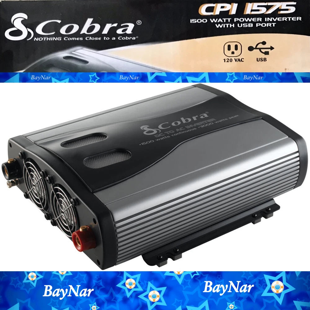 Cobra CPI 1575 1500W Power Inverter (3 outlets + USB)