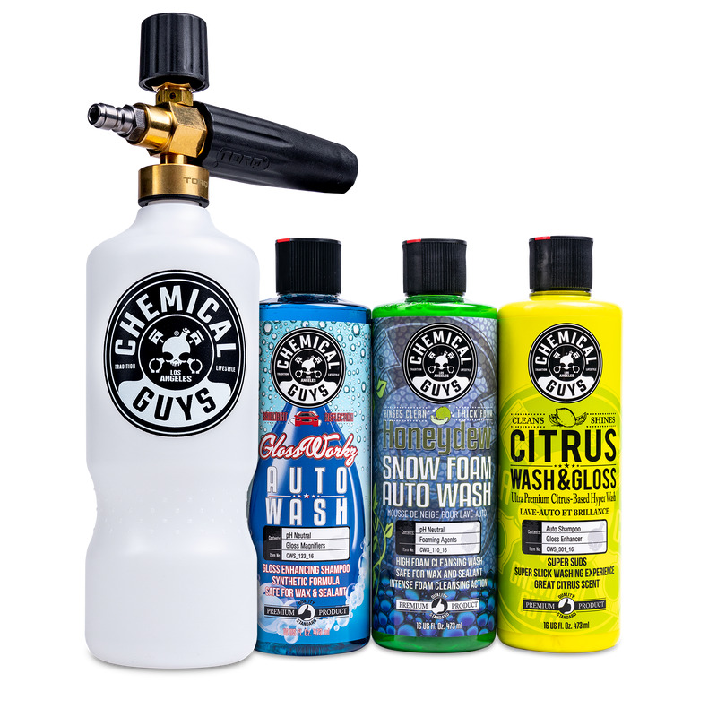 Chemical Guys TORQ Professional Foam Cannon & 3 Premium Soaps