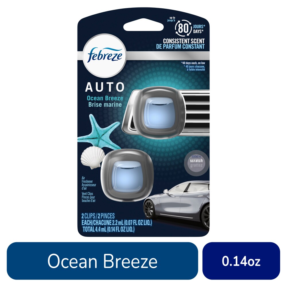 Febreze Car Vent Clip Air Freshener Tropical Breeze Pack of 2