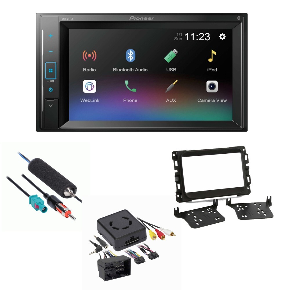 Pioneer DMH-241EX Double-DIN Bluetooth Car Stereo with Steering Wheel Control