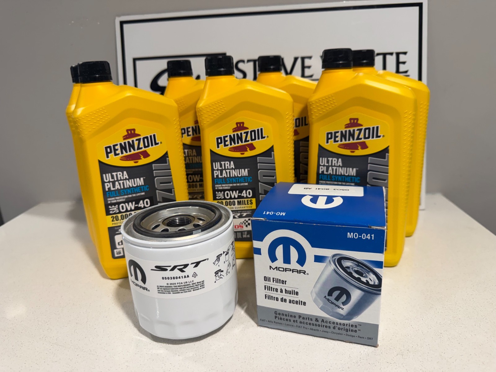 SRT Engine Pennzoil Ultra Platinum Full Synthetic 0W-40 Oil 7 Qts with Oil Filter