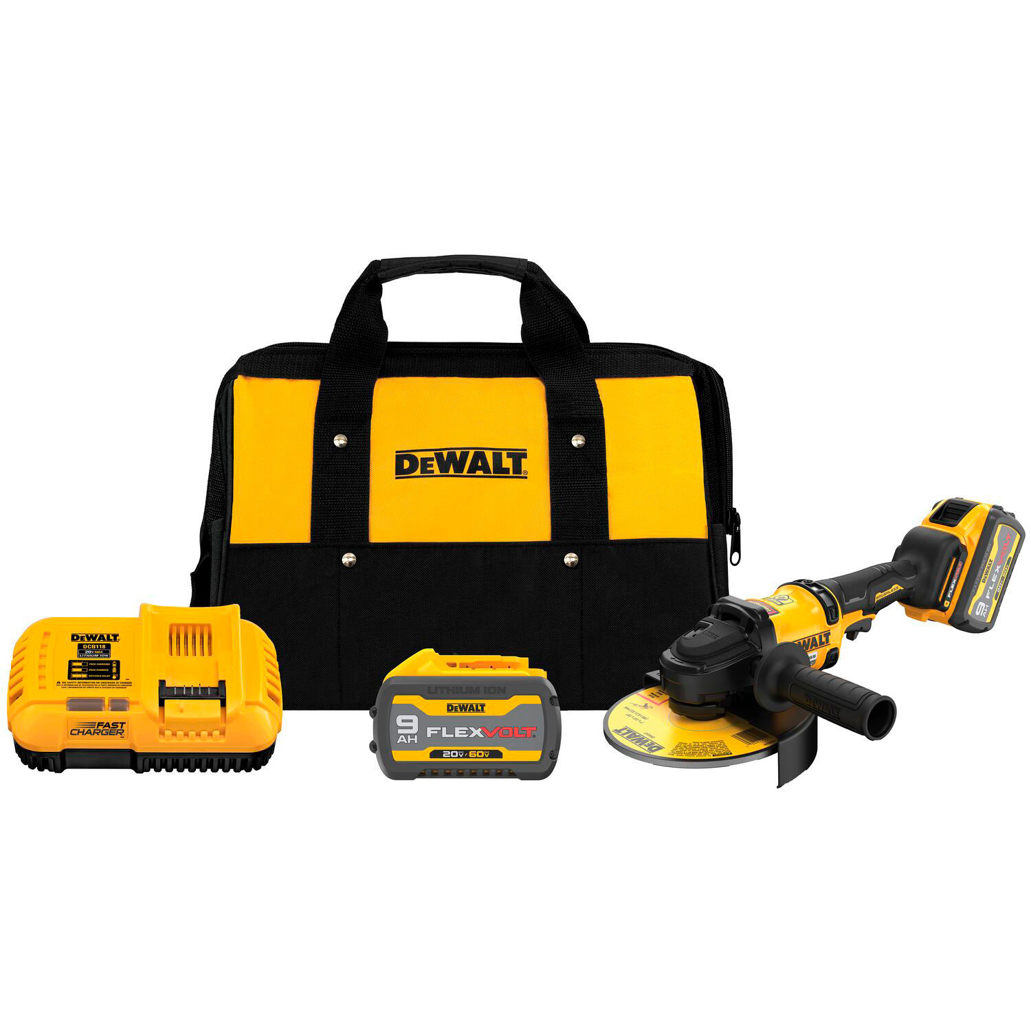 DeWALT DCG440X2 60V FLEXVOLT 7" Cordless Angle Grinder Kit