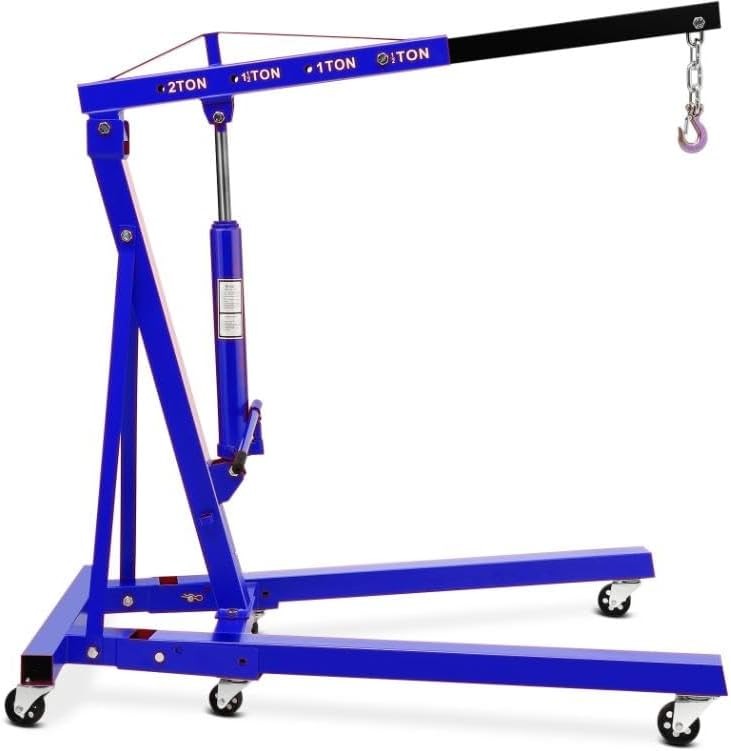 2 Ton Folding Engine Hoist Hydraulic Cherry Picker Shop Crane 4400lbs