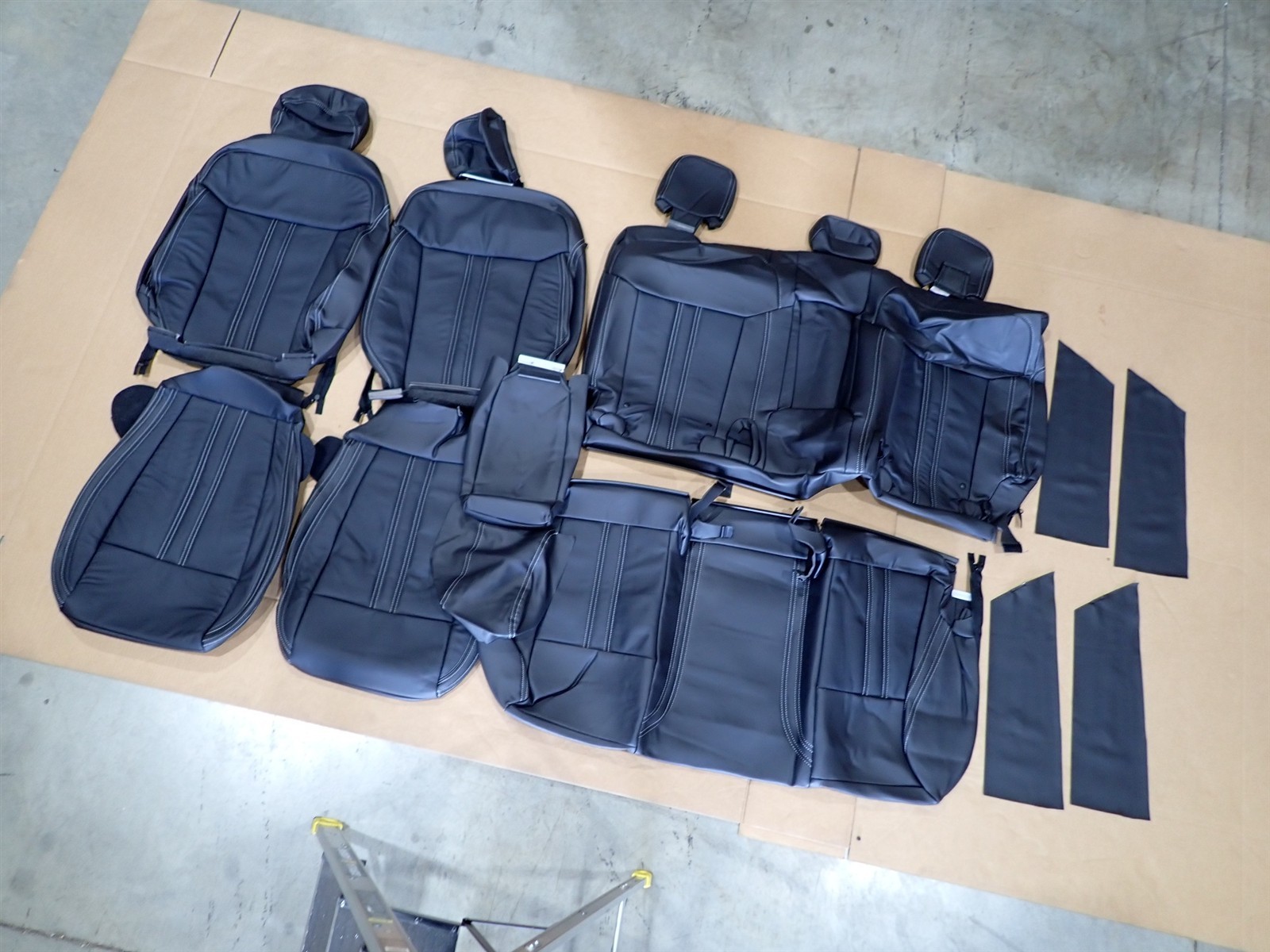 Black Leather Seat Covers for 2019 Ford F-150 F150 XLT SuperCrew Crew Cab
