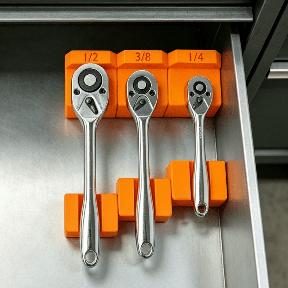 Modular Ratchet Organizers w/Magnets 1/4, 3/8 & 1/2" Drive Set