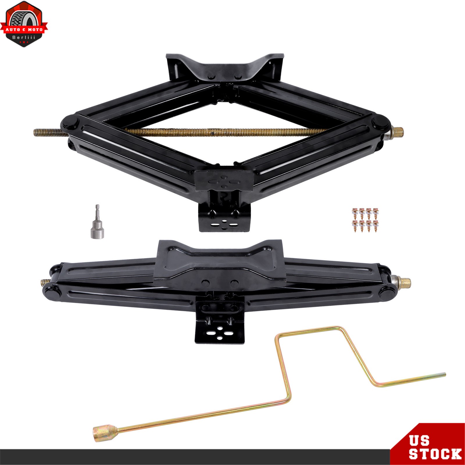 RV Camper Trailer Stabilizer Leveling Scissor Jack Kit Heavy Duty 24in 5000lb 2-Pack