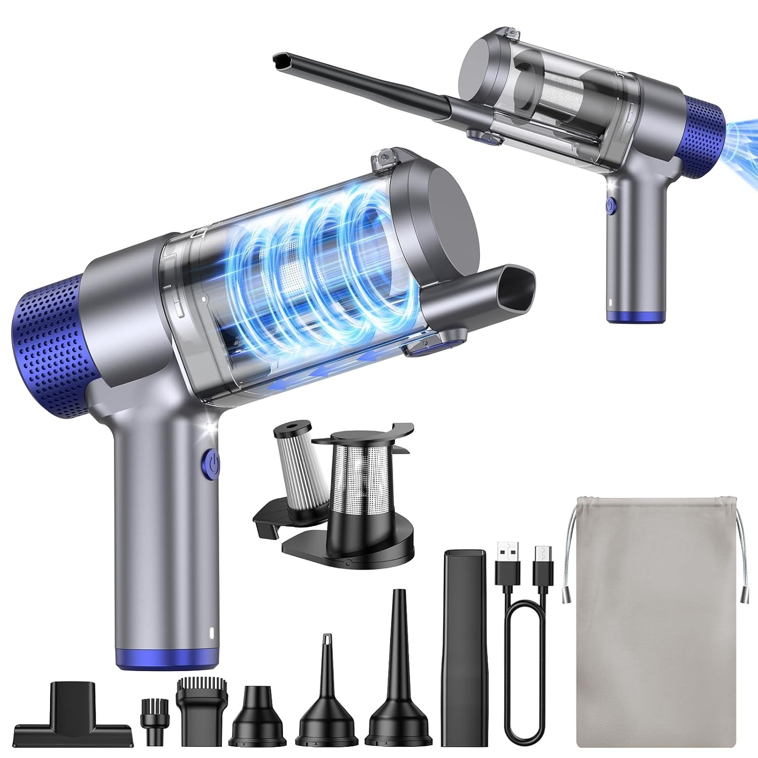 Handheld Vacuum Cordless 16000PA Strong Suction Hand Held Car Vacuum Cleaner