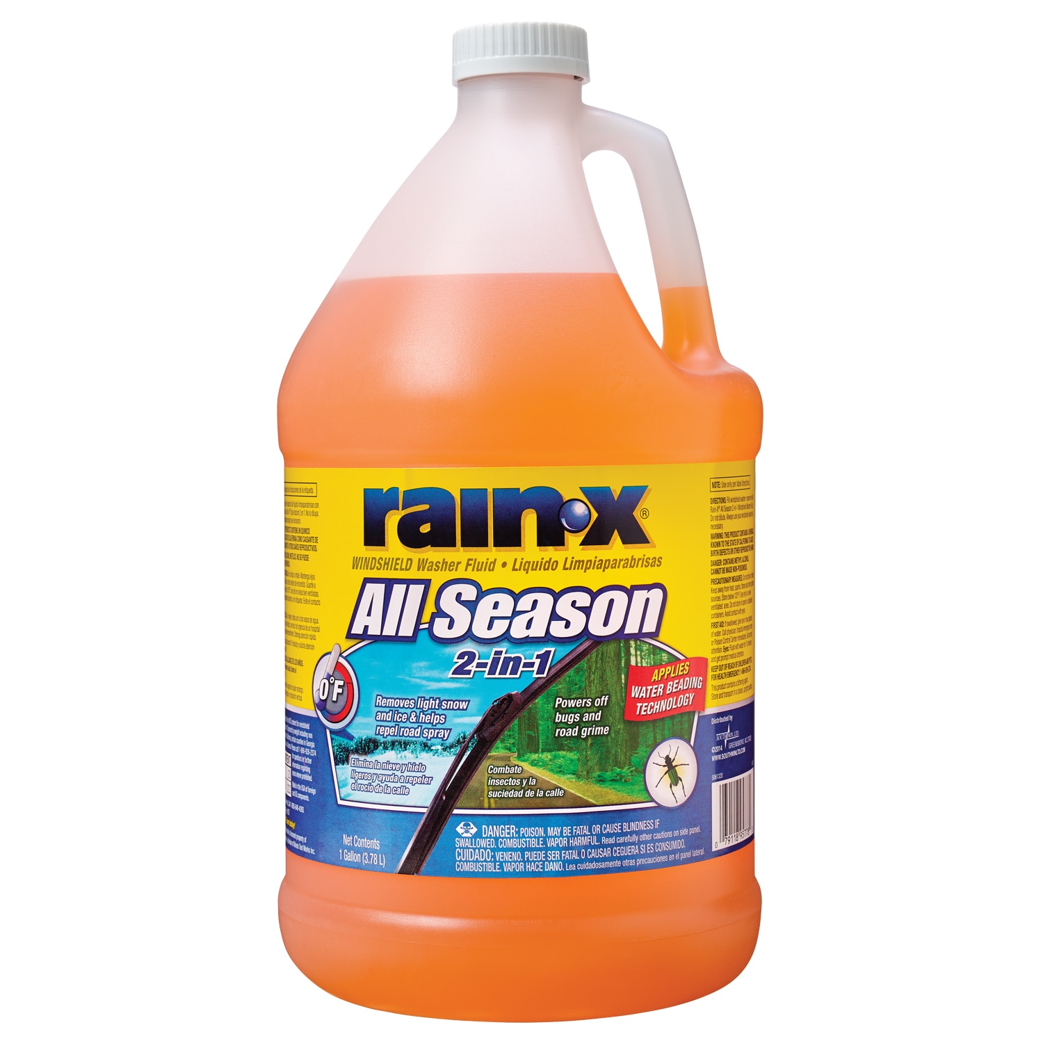 Rain-X Windshield Washer Fluid 1 gal All Season 2-in-1 De-Icer Bug Remover
