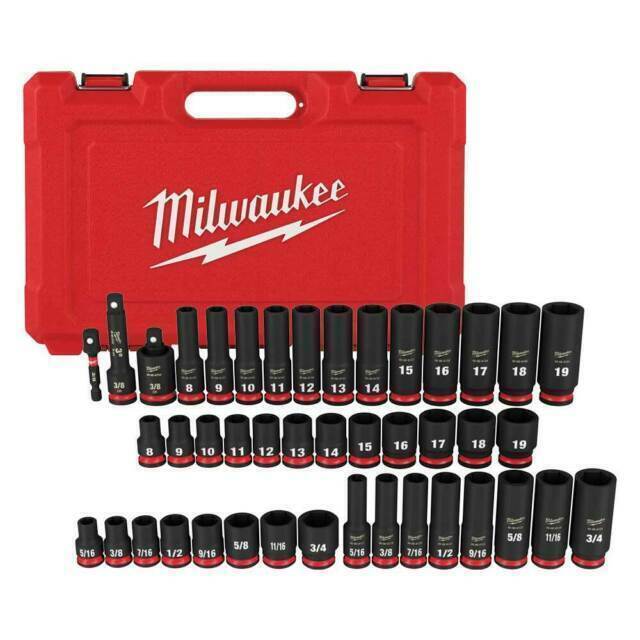Milwaukee SHOCKWAVE 49-66-7009 43pc 3/8" SAE & Metric Deep Impact Socket Set