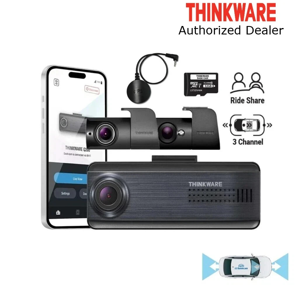 Thinkware Q200 2K 3CH Dash Cam Rideshare Bundle