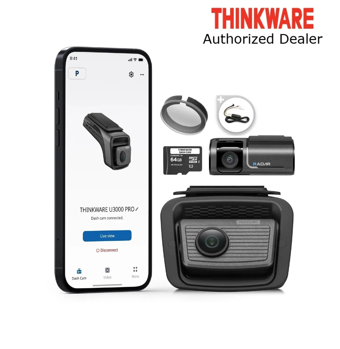 Thinkware U3000 Pro Dual Dash Cam 4K Front / 2K Rear