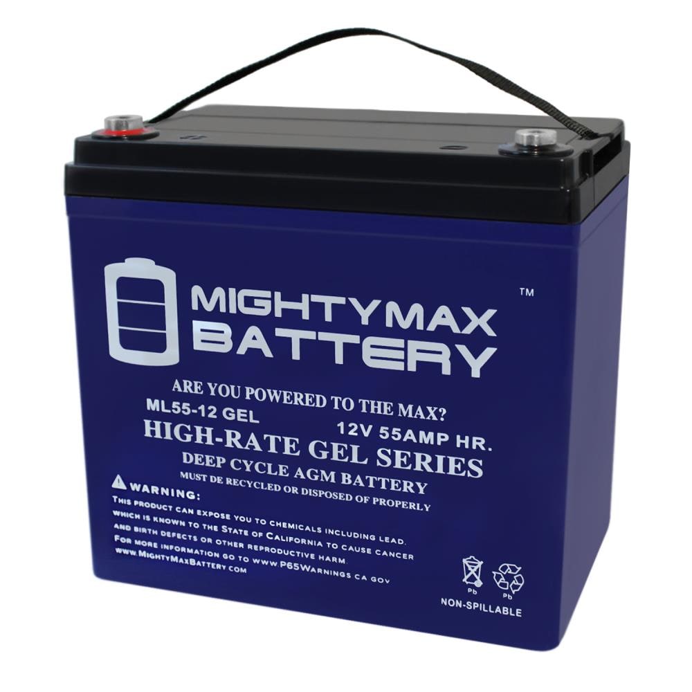 Mighty Max 12V 55AH GEL Battery — Replaces AGM BCI Group 34/78 Car and Truck