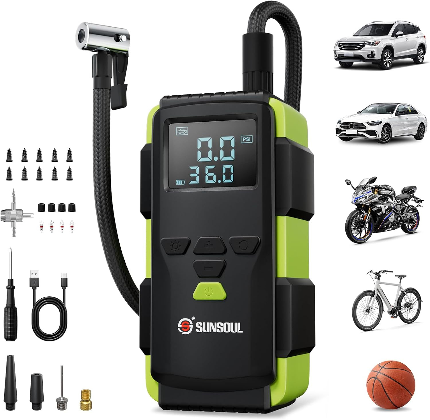 Tire Inflator Portable Air Compressor 150PSI Portable Tire Inflator