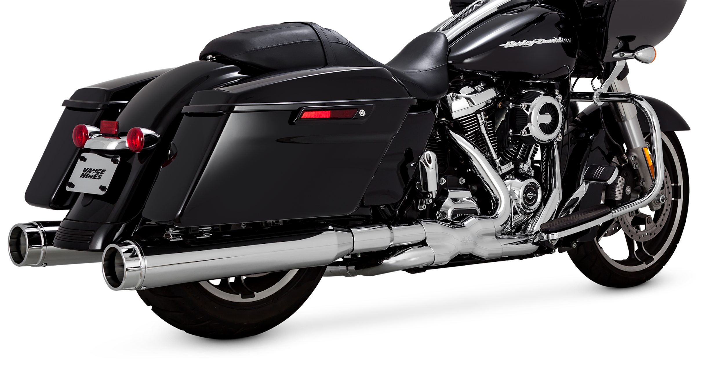 Vance & Hines 16674 Touring Torquer Slip-On Mufflers, Chrome, Harley Touring 2017–2024
