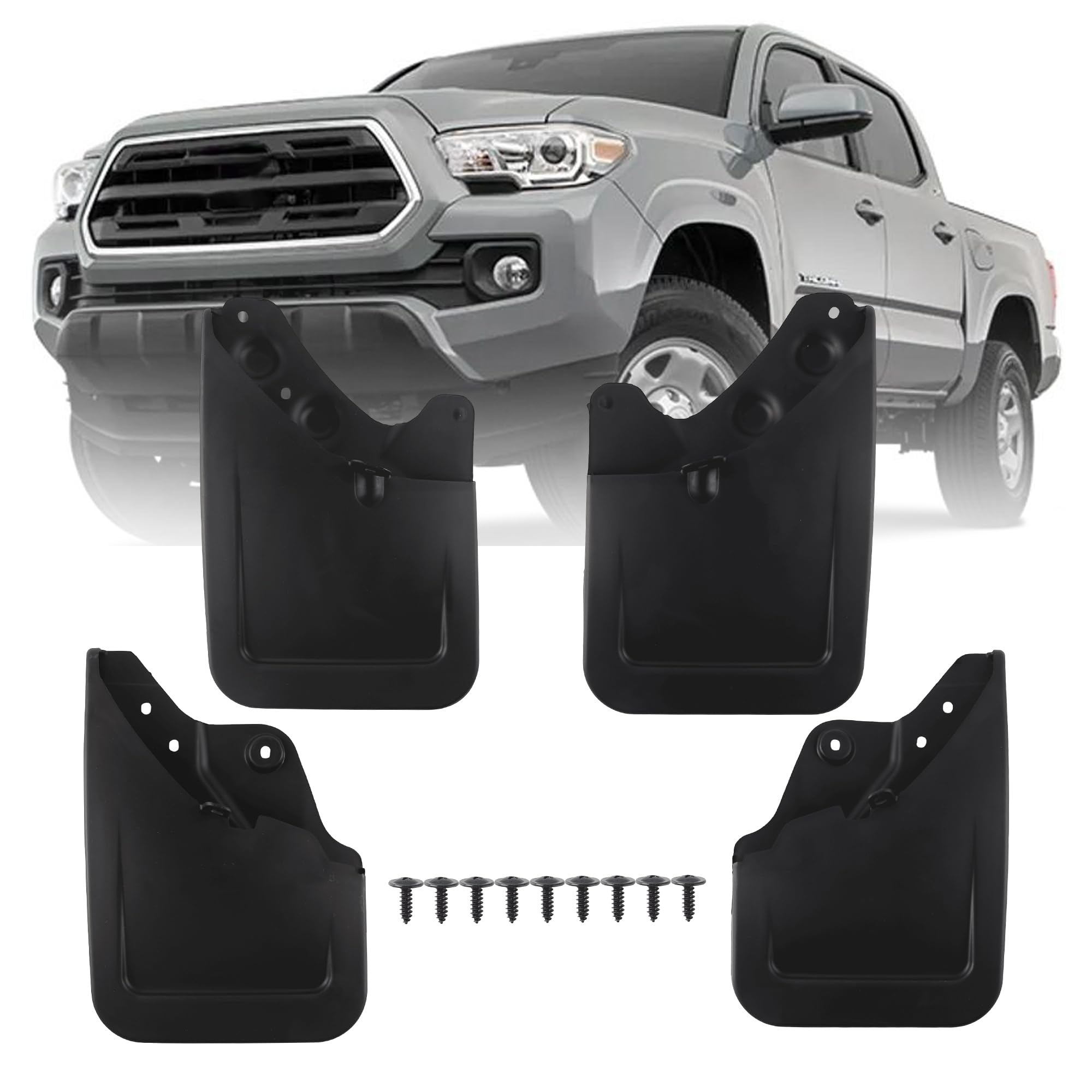 Splash Guards Mudguard 4PCS Front & Rear Mud Flaps for 2024-2026 Toyota Tacoma