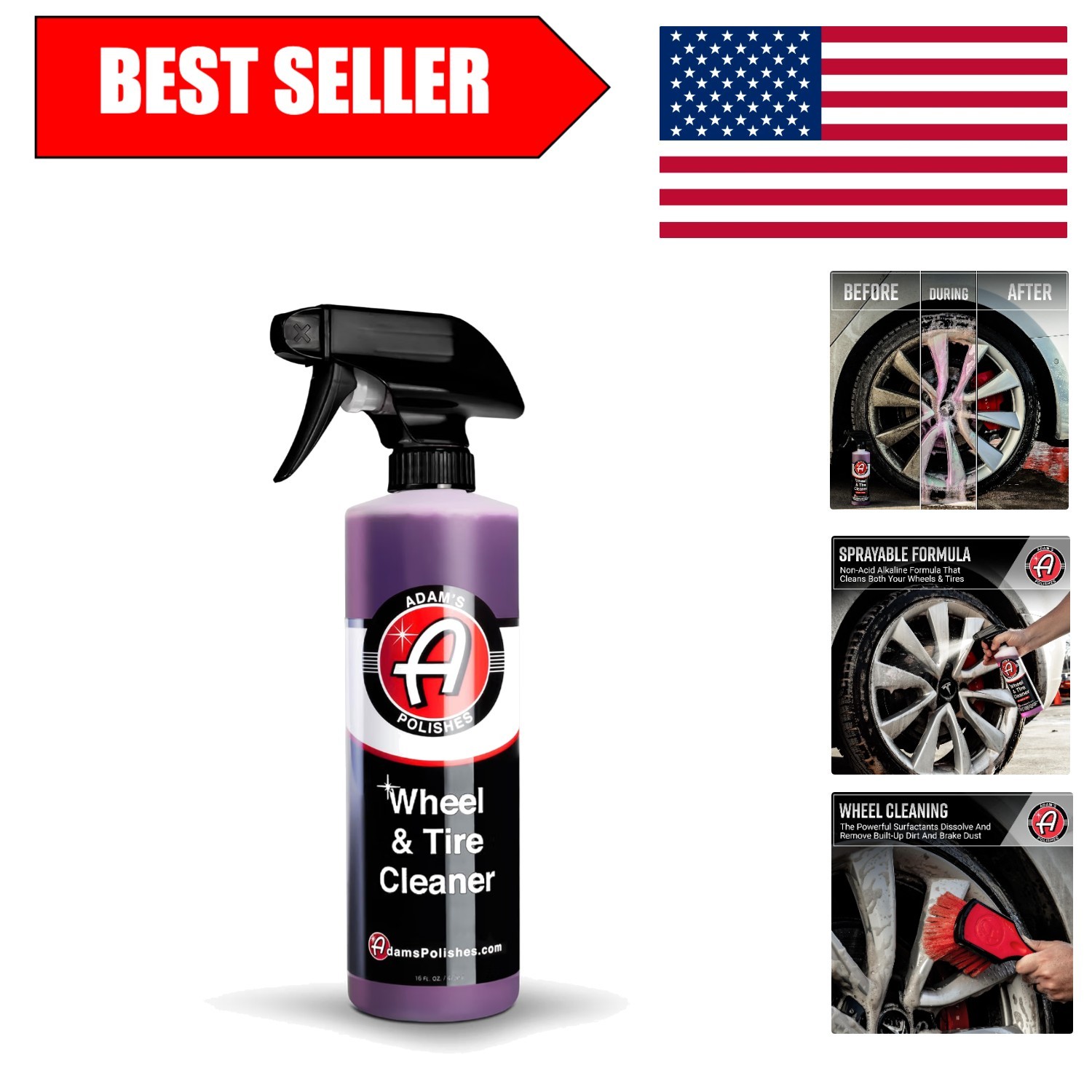 Adam's Wheel & Tire Cleaner, 16 oz
