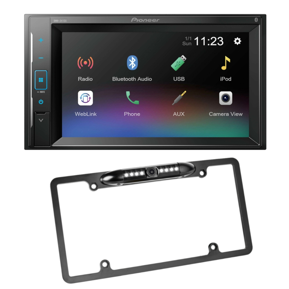 Pioneer DMH-241EX Bluetooth Car Stereo Cam Package GM