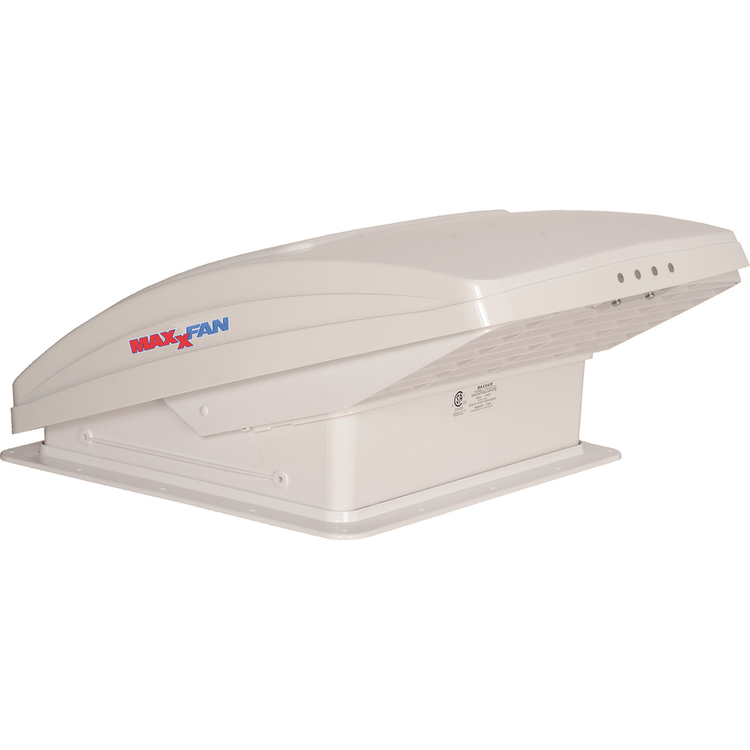 MaxxAir 00-05301K MaxxFan Deluxe Roof Vent with 12V Fan, Manual Lift, 4 Speed, White