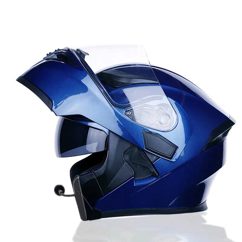 Motorcycle Modular Full Face Helmet Bluetooth Adult Flip Up Dual Visor DOT