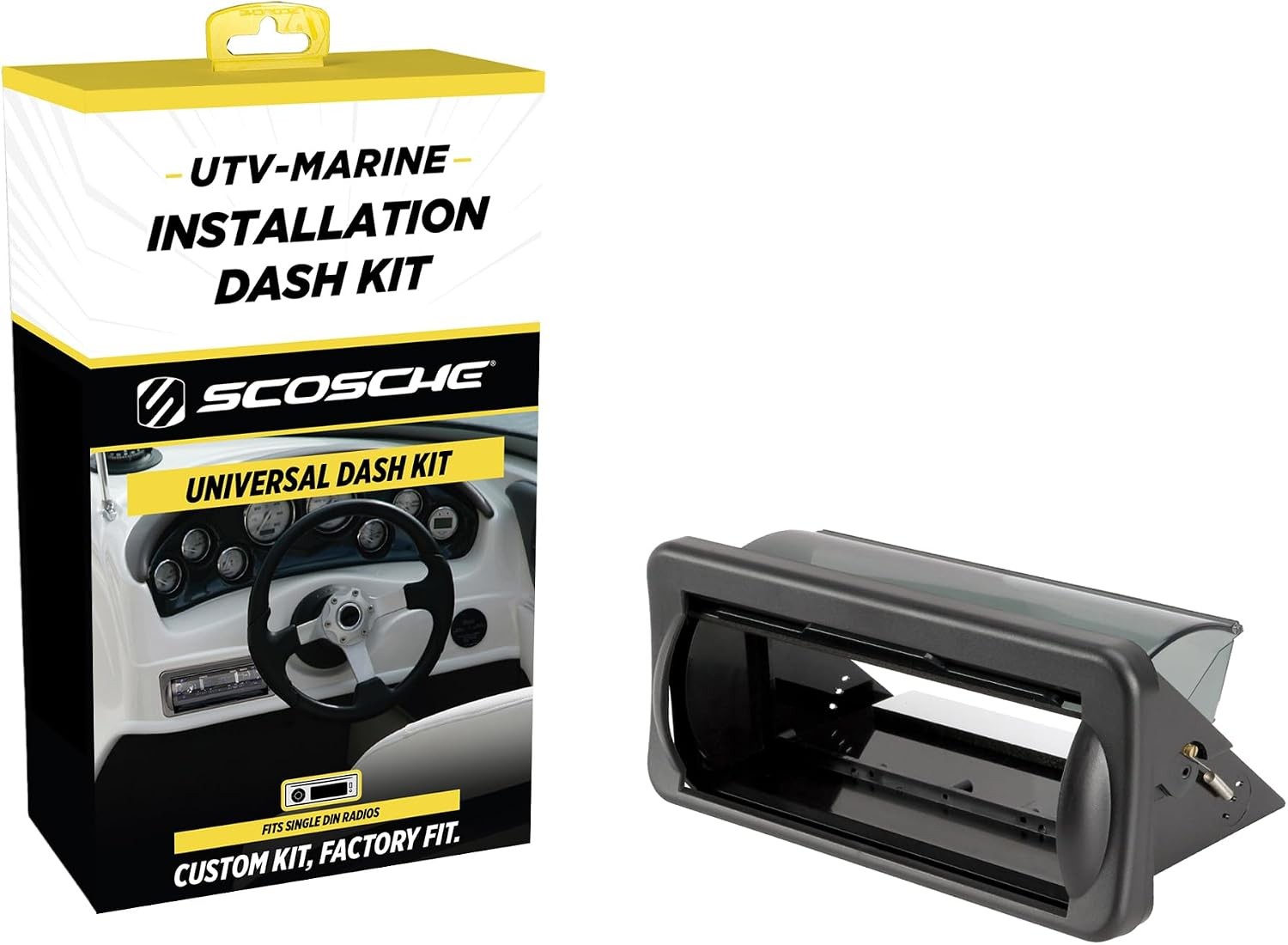 Universal Marine UTV Waterproof Boat Radio Stereo Flip Protective Cover Black