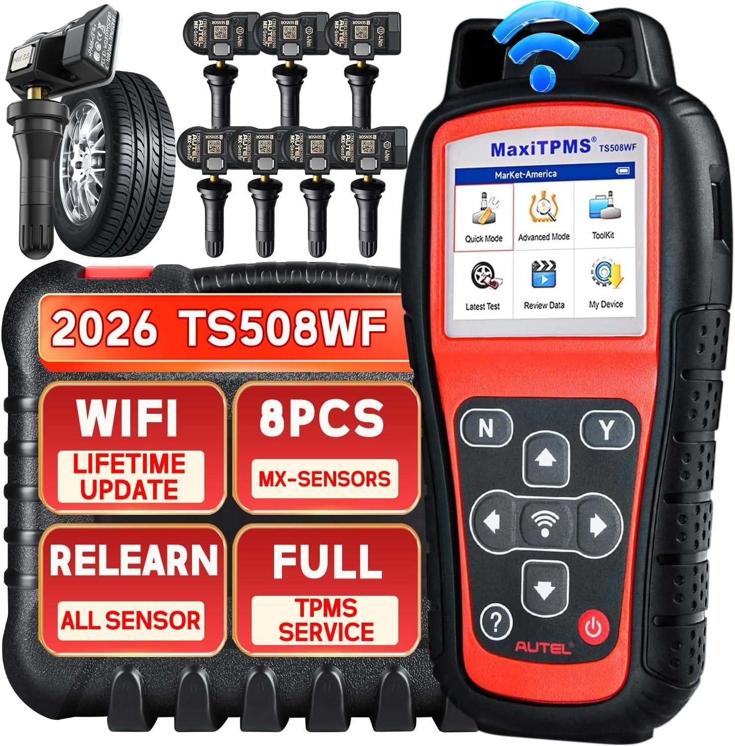Autel MaxiTPMS TS508WF TPMS Tool + 4 Sensors (package deal)