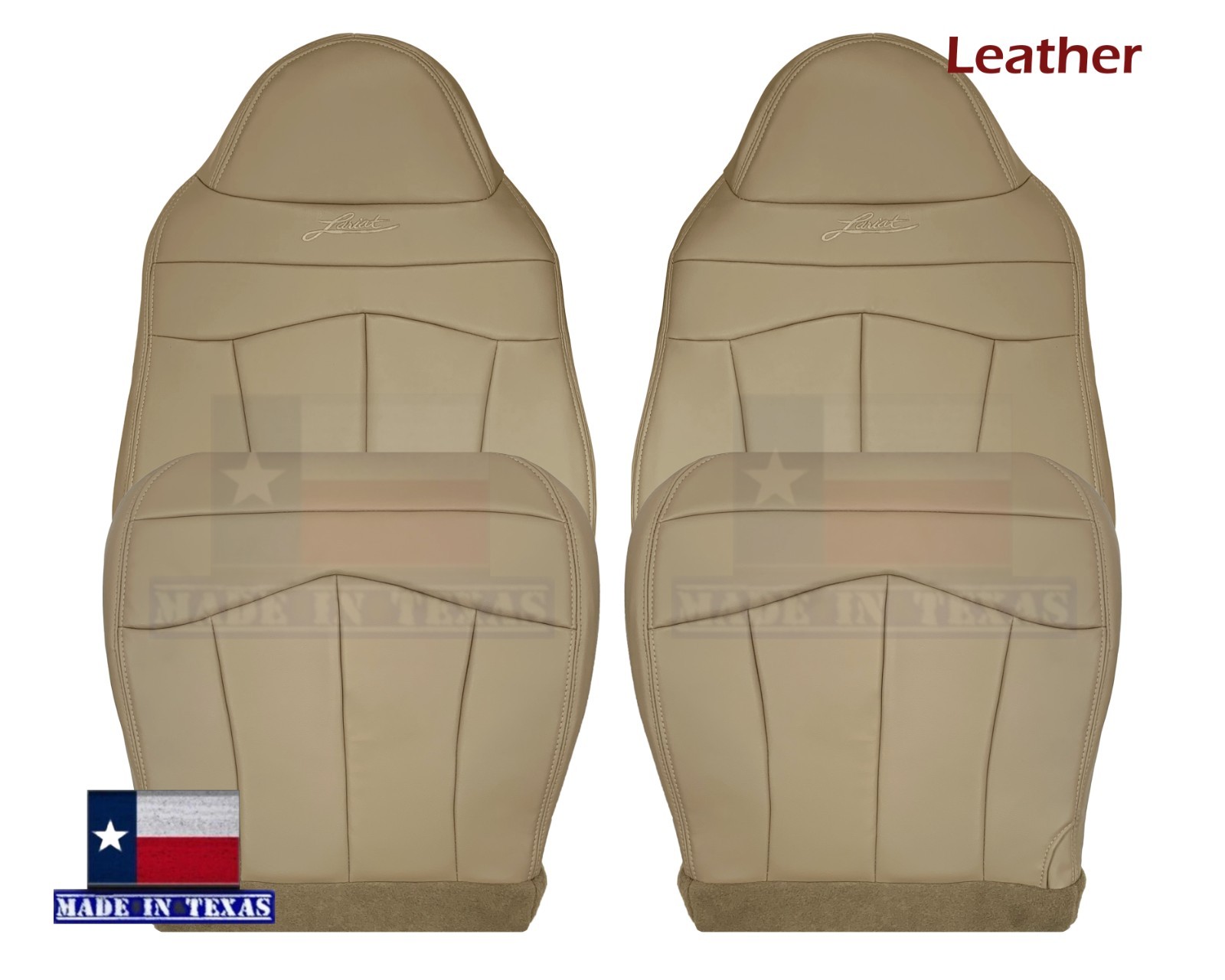 Seat Covers 1999-2000 For Ford F150 Lariat Genuine TAN LEATHER Full Front Row