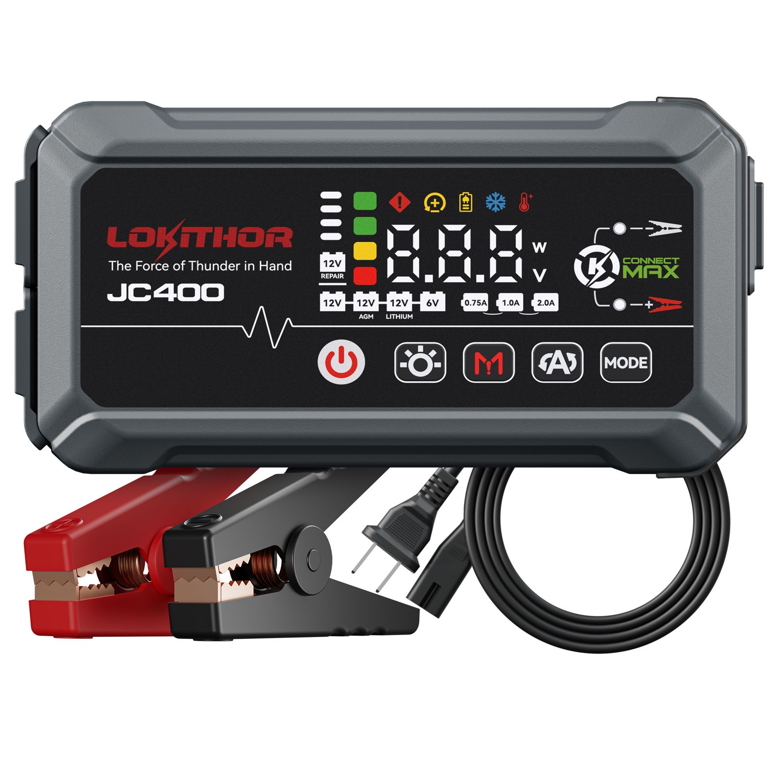 Lokithor JC400 9-in-1 Jump Starter 2500A + Smart Charger/Maintainer