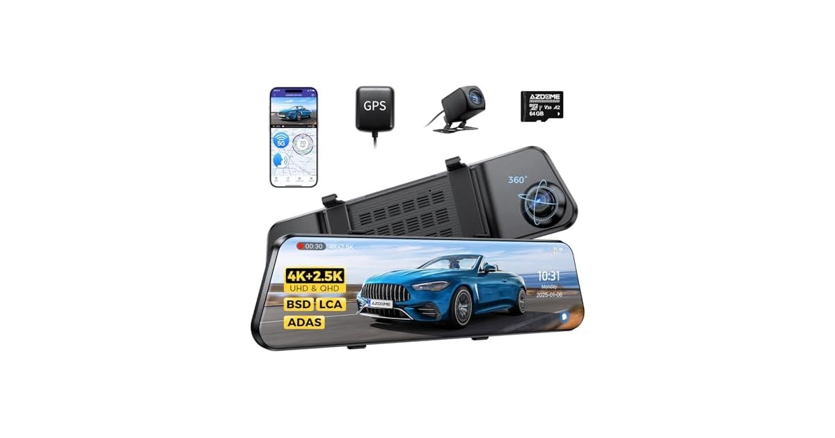AZDOME PG17 Max mirror dash cam