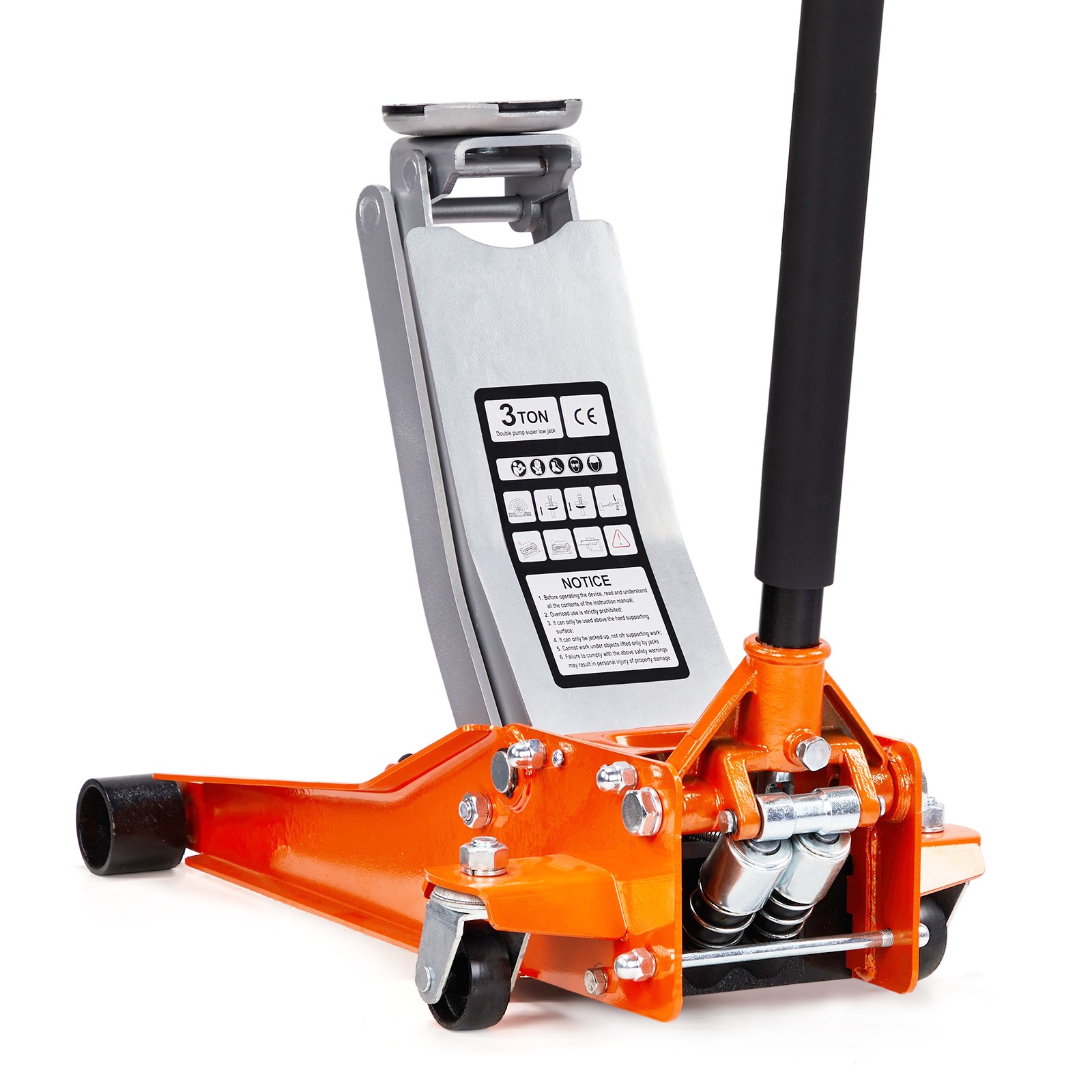 3 Ton Steel Vehicle Floor Jack Dual Position Hydraulic Quick Lift