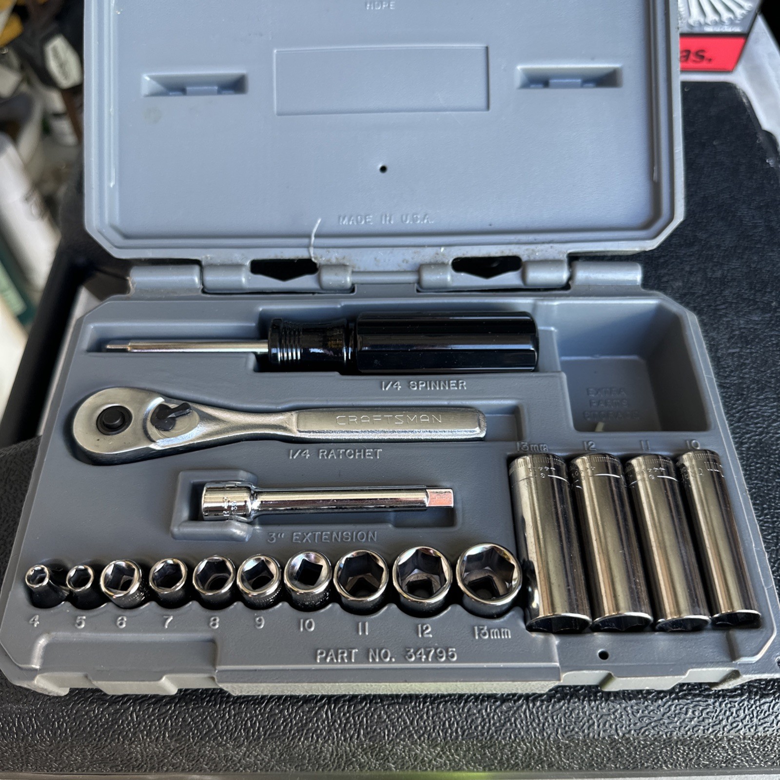 CRAFTSMAN 17pc 1/4 3/8 SAE METRIC Hex Allen Key Bit Ratchet Wrench Socket Set
