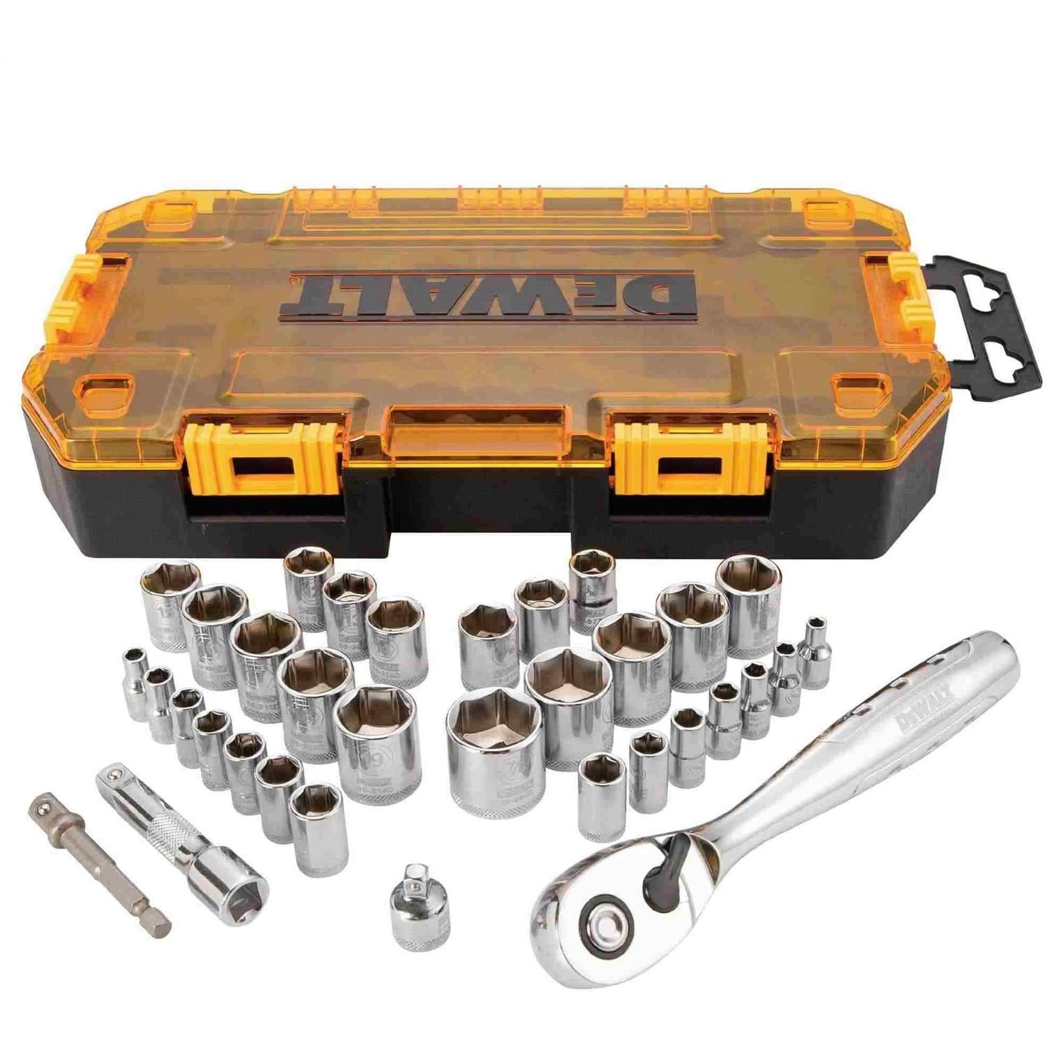DEWALT DWMT73804 34-Pc Drive Socket Ratchet Set