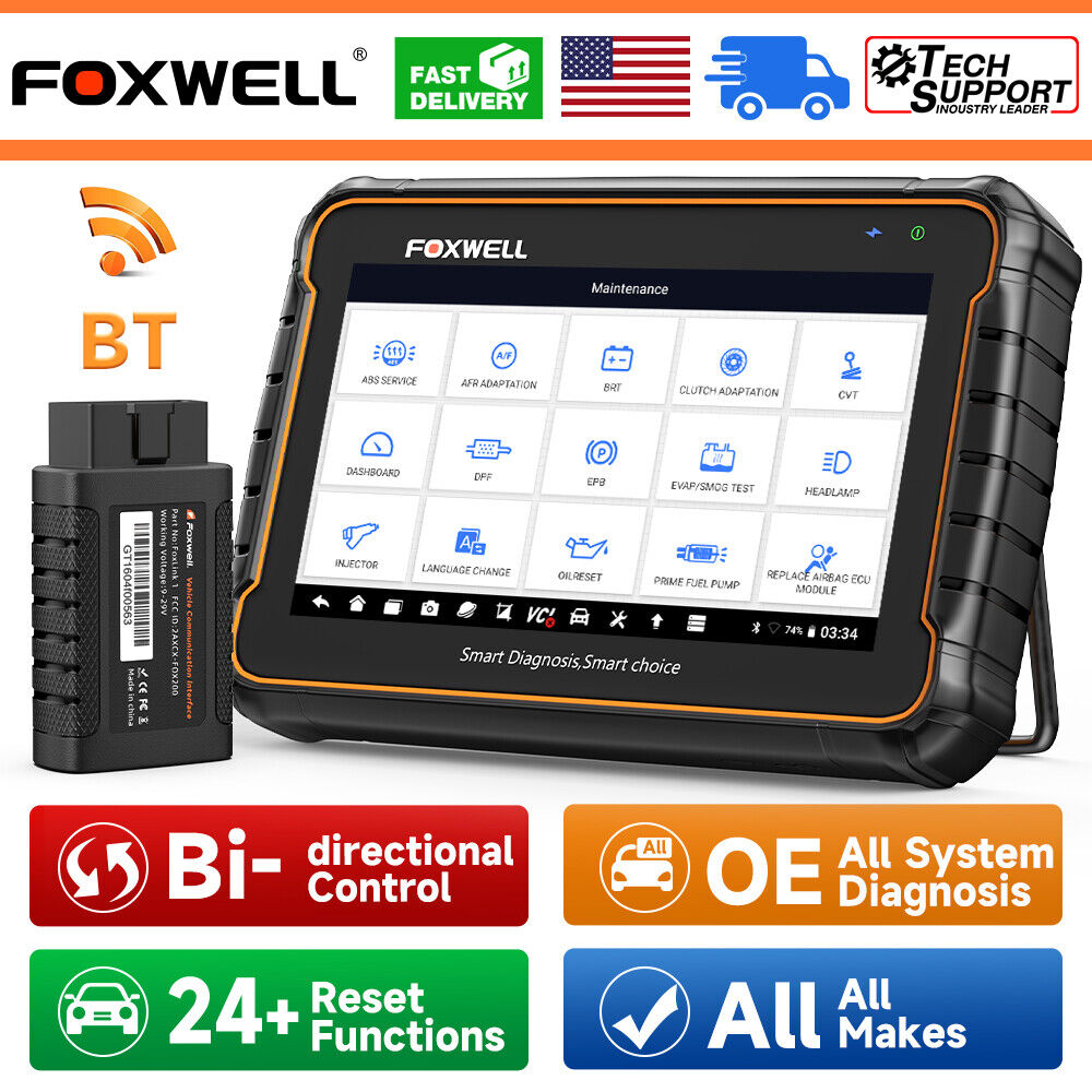 FOXWELL GT60 BT Bi-Directional OBD2 Tablet (7" touchscreen, Android 10, 64GB)