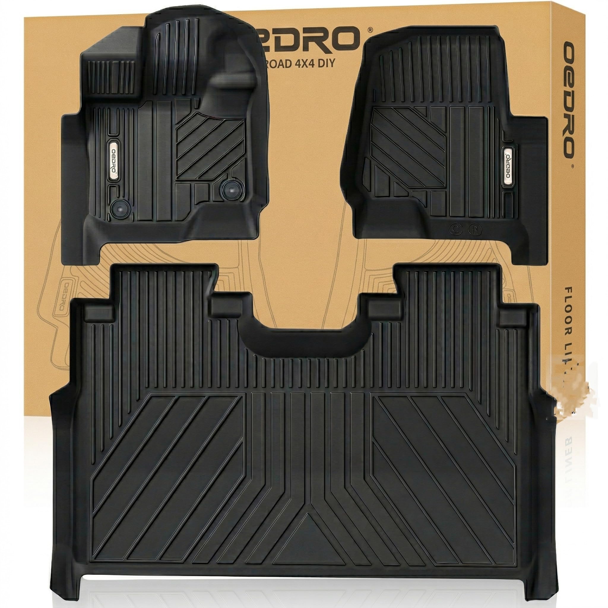 OEDRO Floor Mats Liners for 2015–2026 Ford F-150 SuperCrew Cab, TPE Rubber