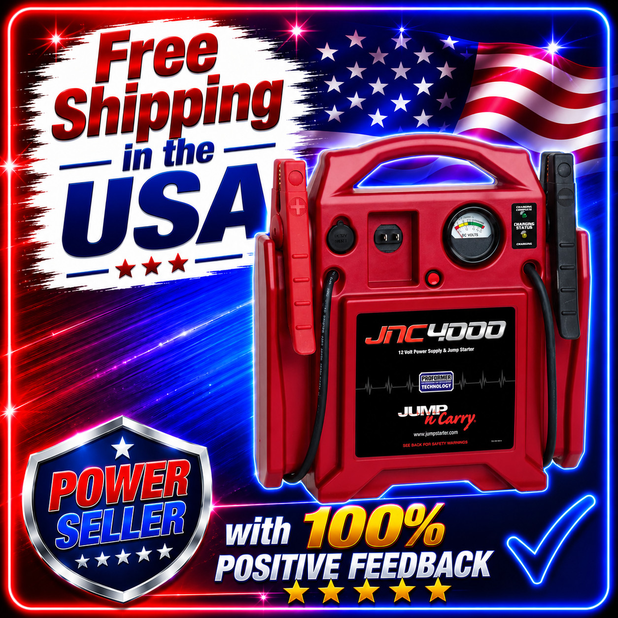 Clore Jump-N-Carry JNC4000 1100 Peak Amp 12V Jump Starter